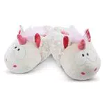 NICI Hausschuhe Einhorn Theodor im Schneeanzug Gr. 34-37 M I Plüsch-Hauschuhe für Kinder I Warme Kuscheltier Hausschuhe für Mädchen & Jungen 48168