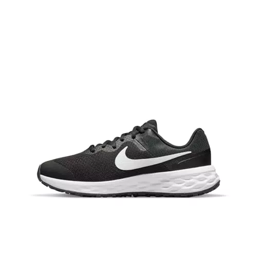 Nike Revolution 6 Kinder Sneaker, Black/White-Dk Smoke Grey
