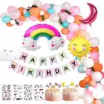 NINGESHOP Geburtstagsdeko Mädchen, Kindergeburtstag Deko Rosa Luftballons