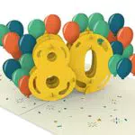 papercrush Pop-Up Karte 80. Geburtstag - Handgemachte 3D Geburtstagskarte für Frauen und Männer