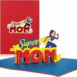 papercrush Pop-Up Karte Muttertag „Super Mom“ - Lustige 3D Muttertagskarte