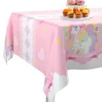 PartyWoo Tischdecke Einhorn, 137 x 274 cm/ 54 x 108 Zoll Rechteckige Unicorn Party Tischdecke Abwaschbar für 6 bis 8 Fuß Tisch
