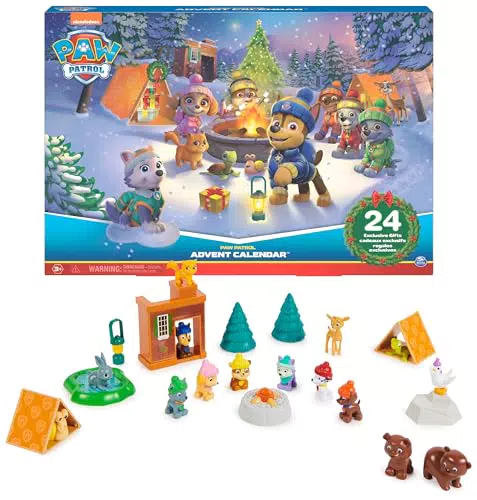 PAW Patrol Adventskalender 2023 - 24 Spielzeug-Überraschungen für eine fantasievolle Winterwelt