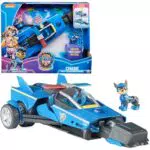 Paw Patrol: Der Mighty Kinofilm, 40cm langes Chase Deluxe Superhelden-Raketenfahrzeug inkl. Chase Figur