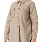 PIECES Damen Pcjudy Shacket Noos Bc Jacke, Fossil, S EU