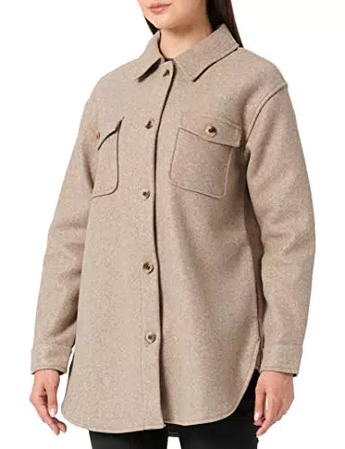 PIECES Damen Pcjudy Shacket Noos Bc Jacke, Fossil, S EU