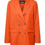 PIECES Damen Pcthelma Oversize Noos Blazer, Tangerine Tango