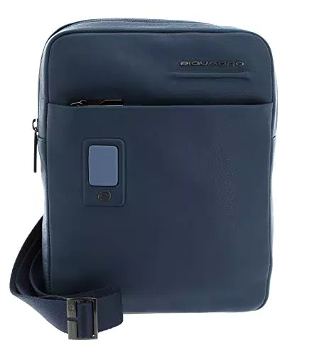 PIQUADRO Herren Akron Ledertasche, blau