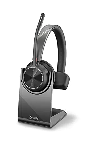 Plantronics Poly schnurloses Voyager 4310 UC-Headset mit Ladestation Ein-Ohr-Headset USB-C-Bluetooth-Adapter kompatibel mit Teams