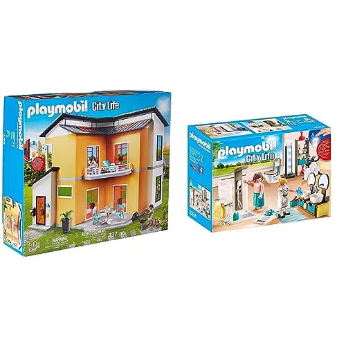 Playmobil 9266 - Modernes Wohnhaus & 9268 - Badezimmer