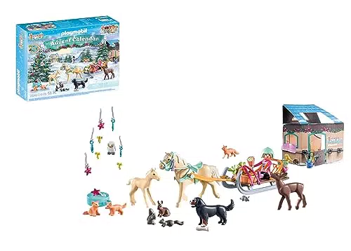 PLAYMOBIL Adventskalender Pferde 71345 Weihnachtliche Schlittenfahrt