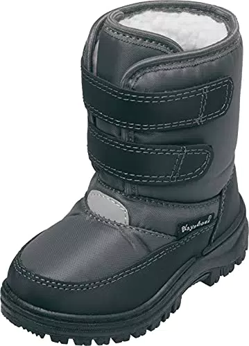 Playshoes Kinder Winter-Stiefel, warme gefütterte Schneestiefel mit Klettverschluss