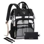 Pomelo Best Baby Wickelrucksack stylische Durchsichtiger Wickeltasche Rucksack mit Haken wasserdicht multifunktional Große Kapazität Rucksack für unterwegs