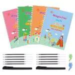 POMLEE 4 Stück Deutsch Magisches Übungsheft, Handschriftliche Arbeitsbücher mit 2 Stiften und 10 Minen