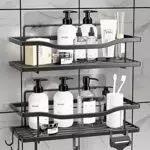 POSYLA Duschregal, 2 Stück Dusch-Organizer mit 6 Haken