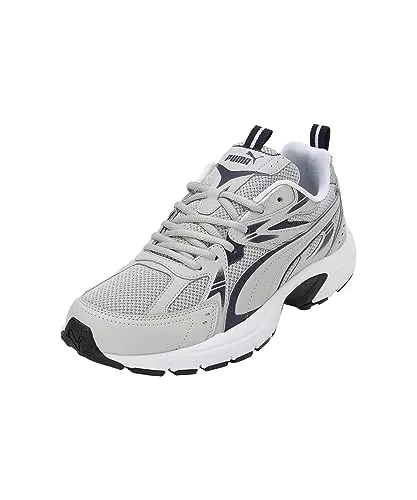 PUMA Erwachsene Milenio Tech Sneakers 42Ash Gray Navy Silver Blue Metallic