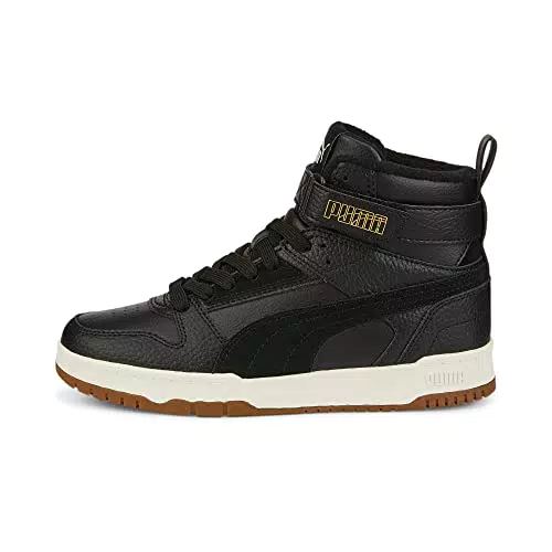 PUMA RBD Game WTR Jr Sneaker, Black Black Team Gold