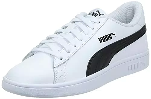 PUMA Unisex SMASH V2 L Low-Top Trainers, PUMA WHITE-PUMA BLACK