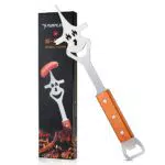 PURPLEBIRD 5-in-1 Fleischgabel für Barbecue, Grillgabel mit Holzgriff