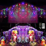 Qedertek Eisregen Lichterkette Außen 10.8M 432 LED Bunt Lichtervorhang Weihnachtsbeleuchtung mit Fernbedienung