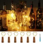 Qedertek LED Flaschenlicht Batterie - 6 Stück Flaschen Lichterkette Warmweiß 2M 20 LED Batteriebetriebene Lichterkette für Flasche