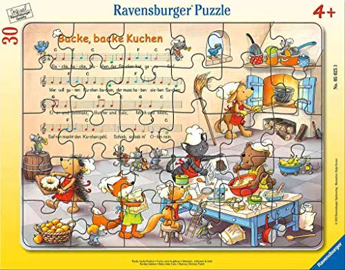 Ravensburger Kinderpuzzle - 05025 Backe, backe Kuchen - Rahmenpuzzle für Kinder ab 4 Jahren