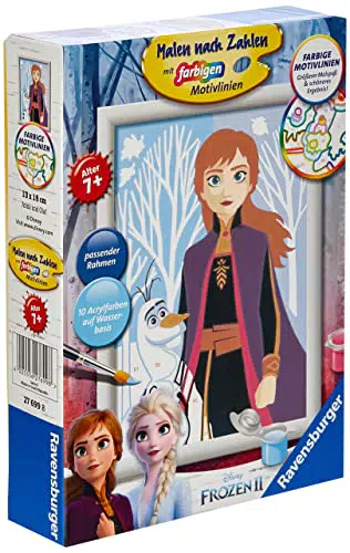 Ravensburger Malen nach Zahlen 27699- Anna und Olaf - Für Kinder ab 7 Jahren