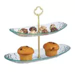 Relaxdays Etagere 2-stöckig, Muffins, Cupcakes, Snacks