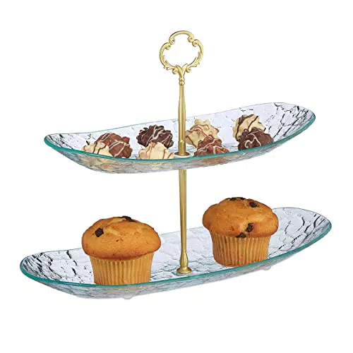 Relaxdays Etagere 2-stöckig, Muffins, Cupcakes, Snacks