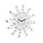 Relaxdays, Silber Wanduhr XL mit Glitzer, Küchenuhr groß