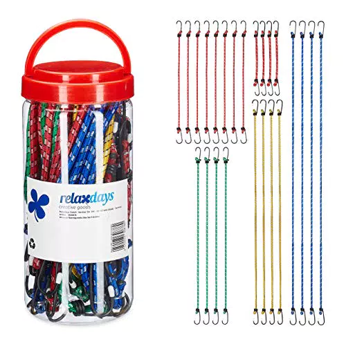 Relaxdays Spanngummi 24er Set, Gepäckspanner für Auto & Fahrrad