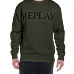 Replay Herren Sweatshirt 100% Baumwolle, Grün, L