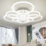 RUYI Modern LED Deckenleuchte Dimmbar mit Fernbedienung 9-Ring Deckenleuchte 120W 10800LM