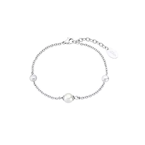 s.Oliver Armband Edelstahl Damen Armschmuck, mit Glasperle