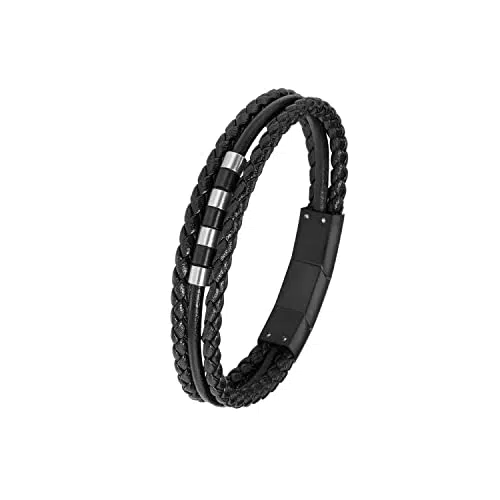 s.Oliver Armband Edelstahl Leder Jungen Kinder Armschmuck