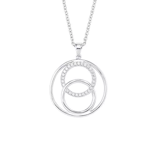 s.Oliver Damen Kette mit Anhänger, Halskette Silber 925 Kreis Geschenkidee