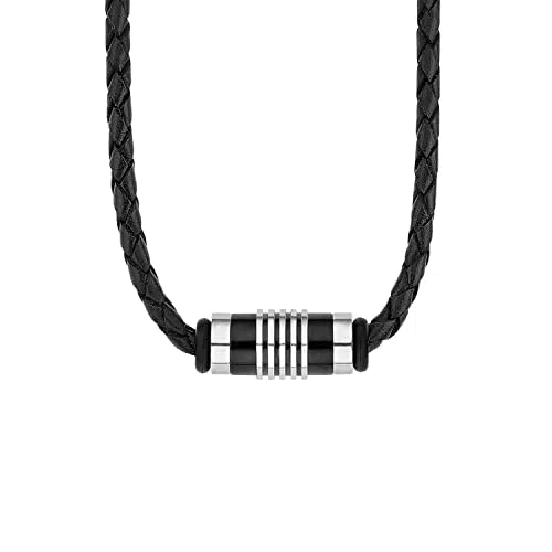 s.Oliver Halsband Edelstahl Leder Herren Halsschmuck