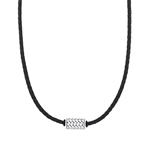 s.Oliver Halsband Edelstahl Leder Jungen Kinder Halsschmuck
