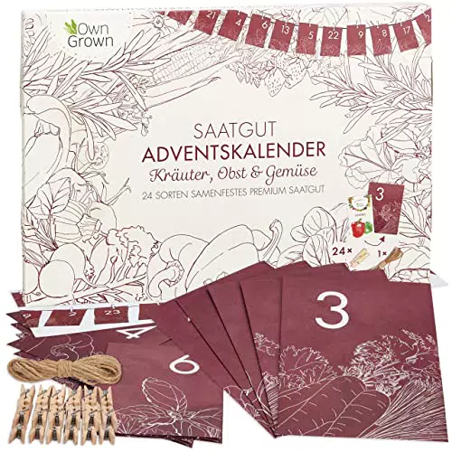 Saatgut Adventskalender 2023 : Nachhaltiger Samen Adventskalender 2023 für Kräuter