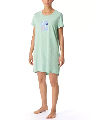 Schiesser Damen Sleepshirt 1/2 Arm, 85cm Nachthemd, Mint