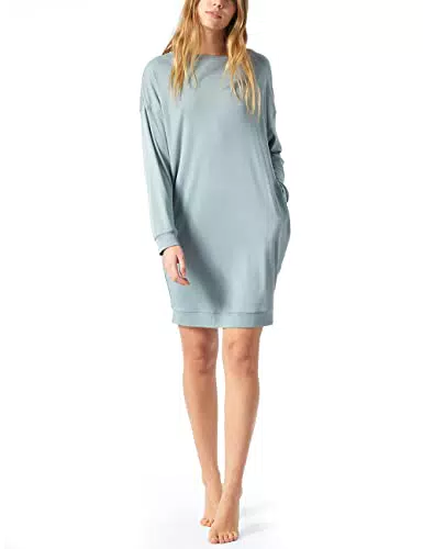 Schiesser Damen Sleepshirt, 90cm Nachthemd, graublau