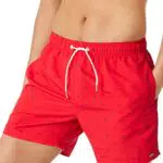 Schiesser Herren Badeshorts Badehose, Rot Gemustert
