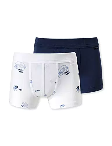 Schiesser Jungen 2 PACK Short mit weichem Bündchen Unterwäsche Feinripp - 100% Organic Bio Baumwolle - Größe 92 bis 182