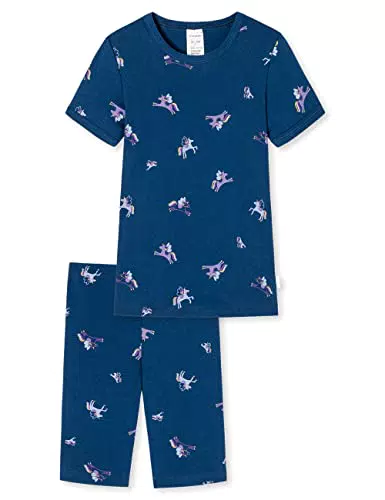 Schiesser Mädchen Schlafanzug Set Pyjama Kurz - 100% Organic Bio Baumwolle - Größe 92 Bis 140 Pyjamaset
