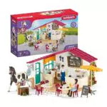 schleich 42592 HORSE CLUB Reiter-Café, 97 Teile Spielset mit 1 x schleich Pferde Tierfiguren und vielem mehr