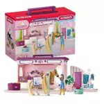 schleich HORSE CLUB 42587 Sofia's Beauties 25-Teilige Pop-Up Pferdesalon Boutique mit Pferd mit Mähne