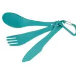 Sea to Summit DELTA CUTLERY SET - Besteckset - Messer - Gabel - Löffel - Karabinerhaken - grauer PP Kunststoff - BPA frei