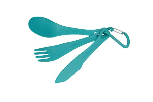 Sea to Summit DELTA CUTLERY SET - Besteckset - Messer - Gabel - Löffel - Karabinerhaken - grauer PP Kunststoff - BPA frei