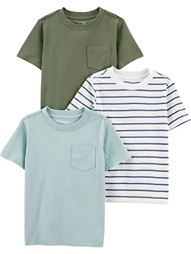 Simple Joys by Carter's Baby Jungen Kurzärmelige, Einfarbige T-Shirts mit Tasche