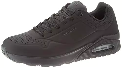 Skechers Herren Uno Stand On Air Sneaker, Black Durabuck Trim